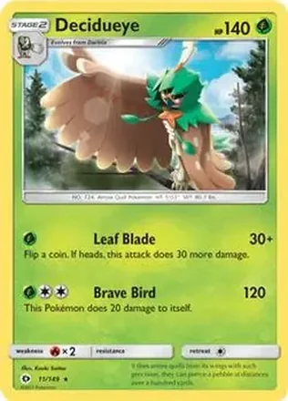 2017 Pokemon Sun & Moon #11/149 - Decidueye ex