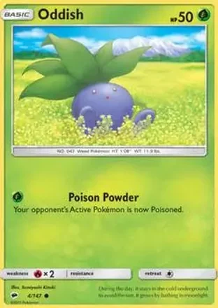 2017 Pokemon Sun & Moon Burning Shadows #4/147 - Oddish