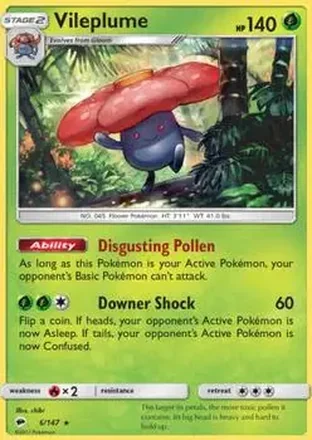 2017 Pokemon Sun & Moon Burning Shadows #6/147 - Vileplume