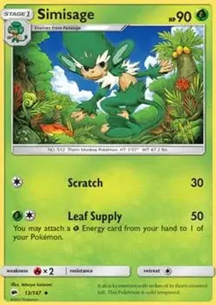 2017 Pokemon Sun & Moon Burning Shadows #13/147 - Simisage