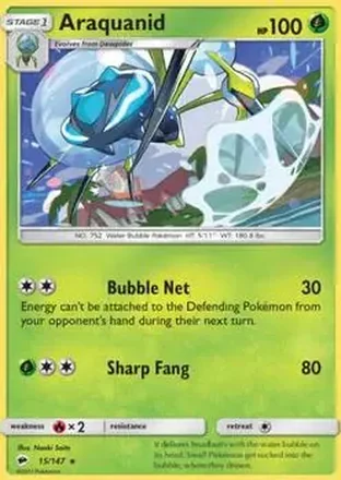 2017 Pokemon Sun & Moon Burning Shadows #15/147 - Araquanid
