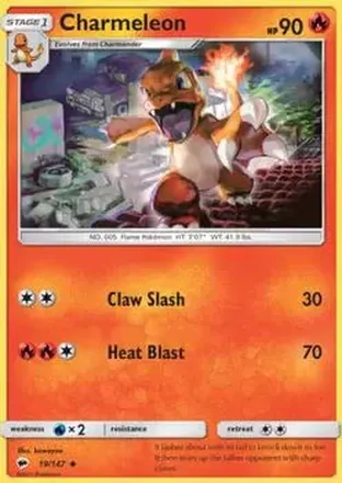 2017 Pokemon Sun & Moon Burning Shadows #19/147 - Charmeleon