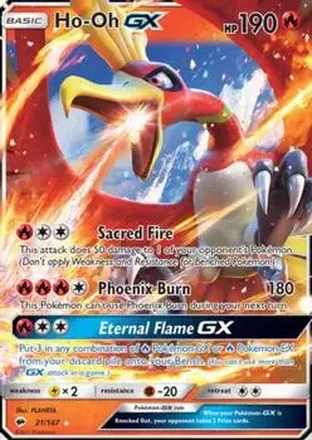 2017 Pokemon Sun & Moon Burning Shadows #21/147 - Ho-Oh