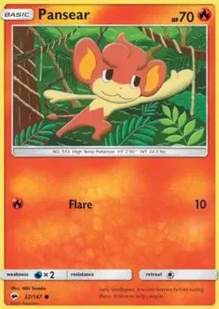 2017 Pokemon Sun & Moon Burning Shadows #22/147 - Pansear