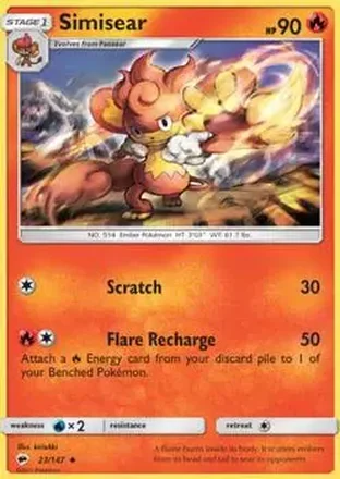 2017 Pokemon Sun & Moon Burning Shadows #23/147 - Simisear