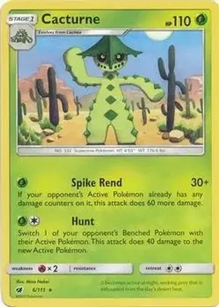 2017 Pokemon Sun & Moon Crimson Invasion #6/111 - ノクタス