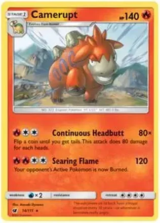 2017 Pokemon Sun & Moon Crimson Invasion #14/111 - Camerupt