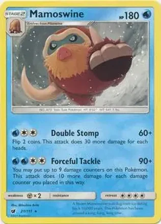 2017 Pokemon Sun & Moon Crimson Invasion #21/111 - Mamoswine ex