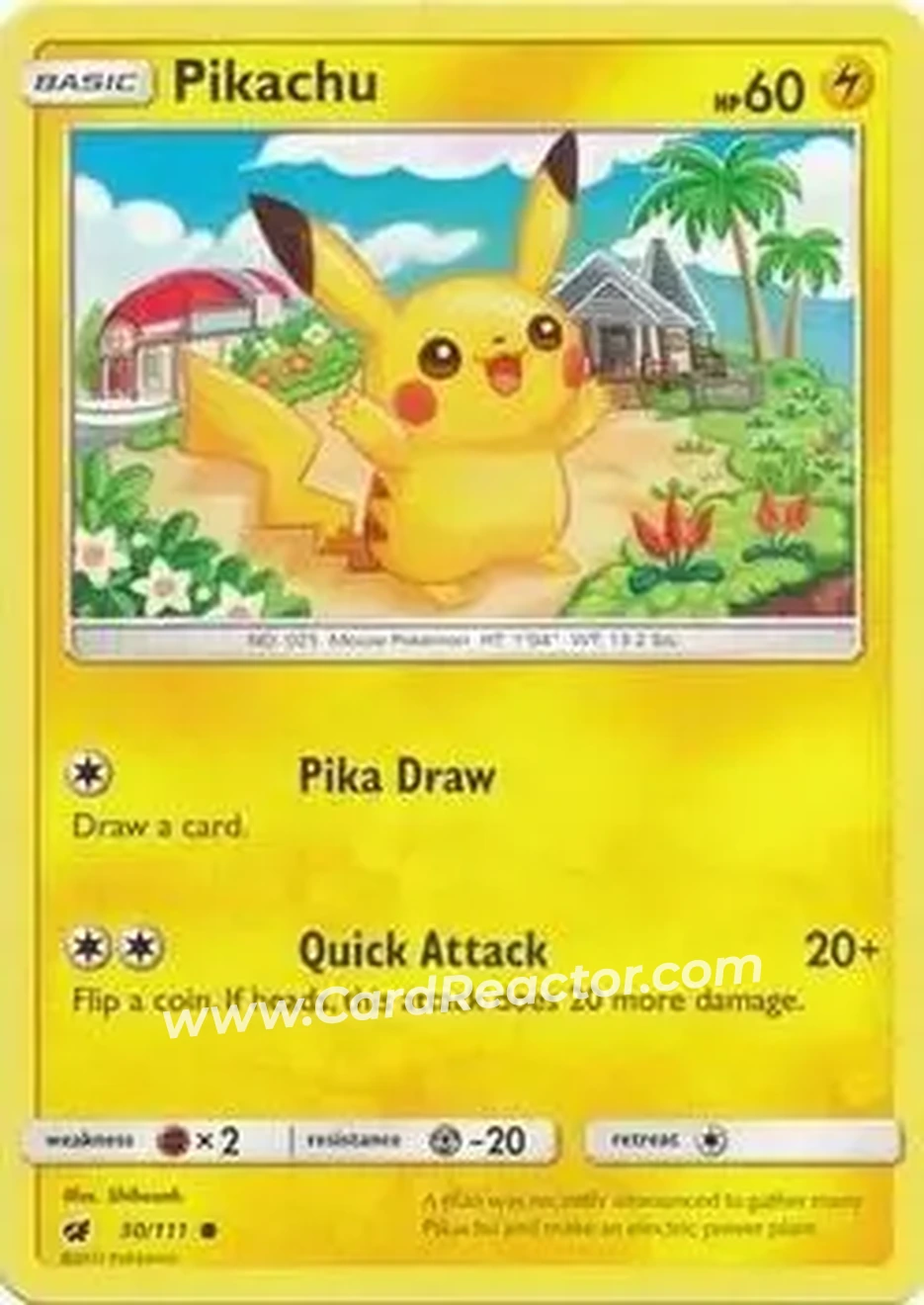 2017 Pokemon Sun & Moon Crimson Invasion #30/111 - Pikachu - Front