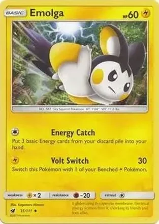 2017 Pokemon Sun & Moon Crimson Invasion #35/111 - Emolga