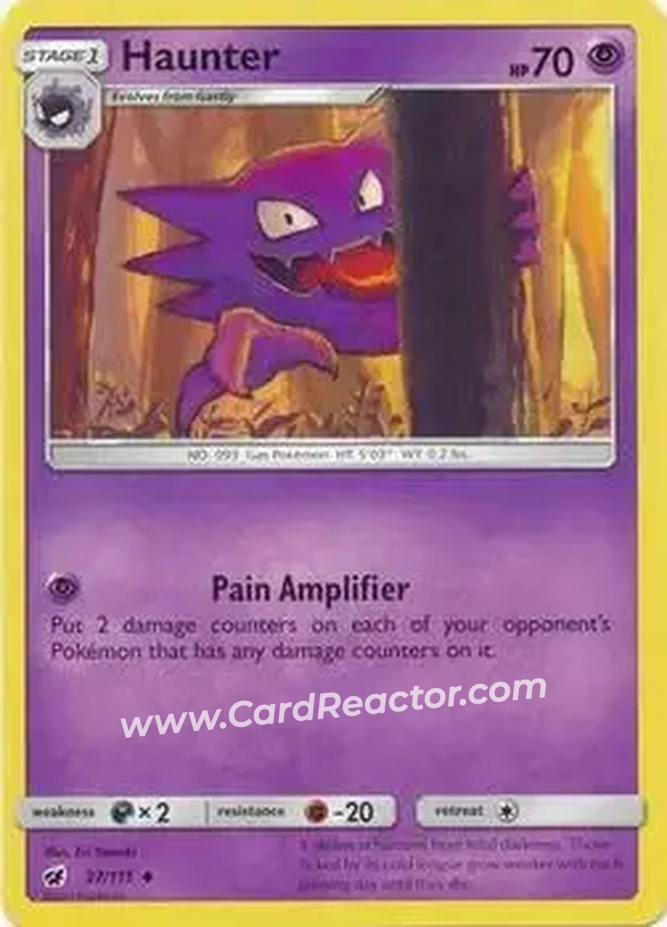 2017 Pokemon Sun & Moon Crimson Invasion #37/111 - Haunter - Front