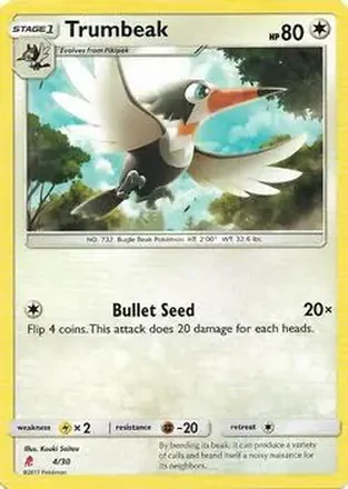 2017 Pokemon Sun & Moon Trainer Kit: Lycanroc & Alolan Raichu #4/30 - Trumbeak