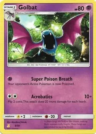 2017 Pokemon Sun & Moon Trainer Kit: Lycanroc & Alolan Raichu #6/30 - Golbat