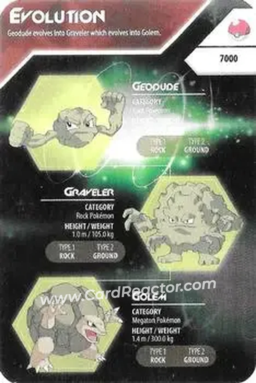 2016 Kellogg's Pokemon Evolution Index #NNO - Geodude - Graveler - Golem - Front