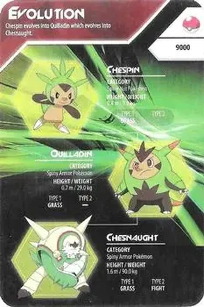 2016 Kellogg's Pokemon Evolution Index #NNO - Chespin - Quilladin - Chesnaught