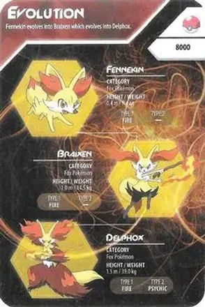 2016 Kellogg's Pokemon Evolution Index #NNO - Fennekin - Braixen - Delphox