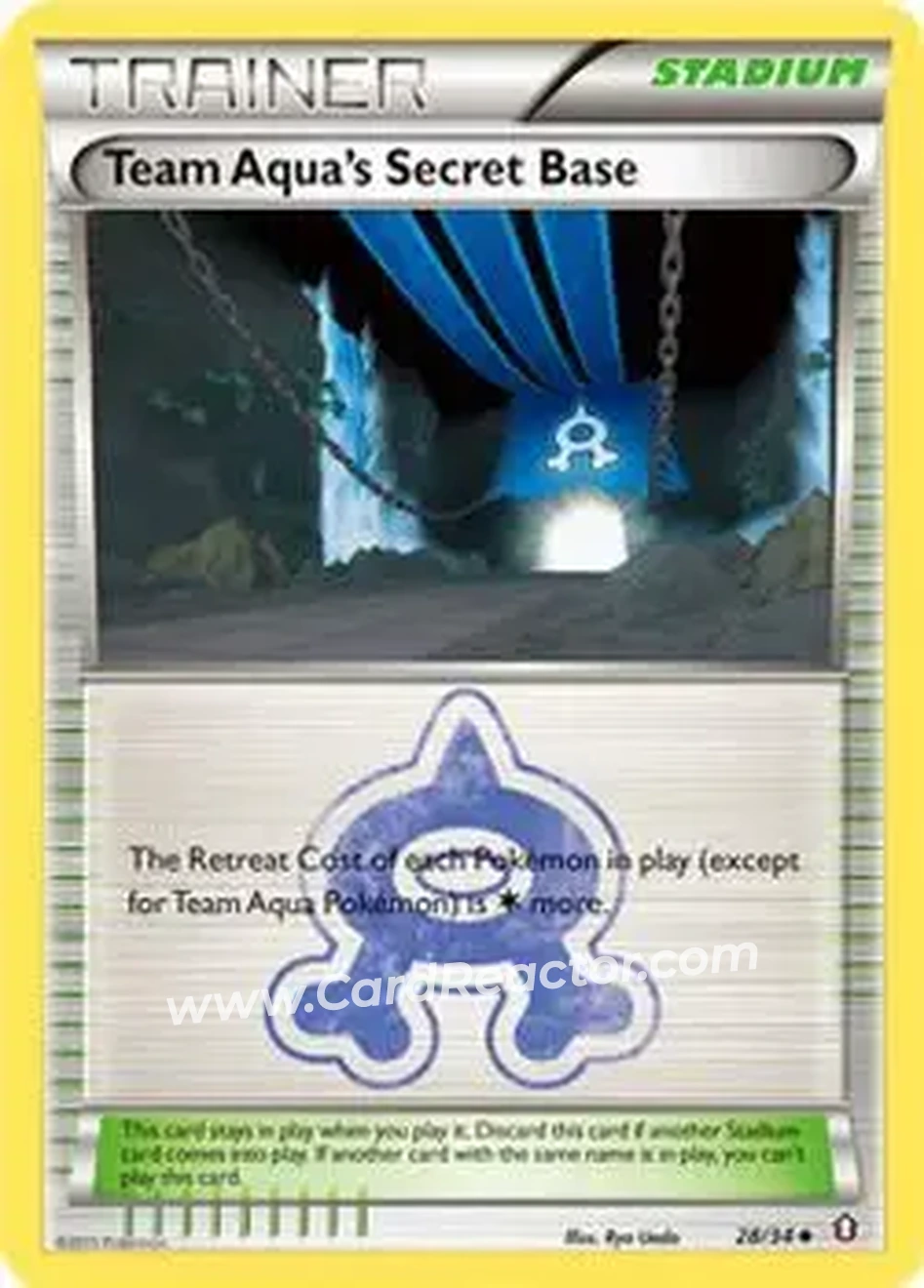 2015 Pokemon XY Double Crisis #28 - Team Aqua's Secret Base - Front