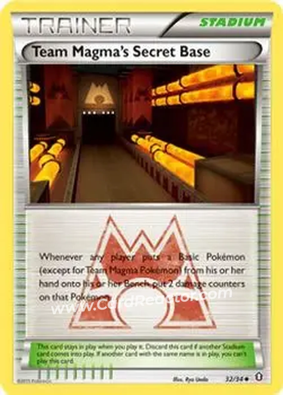 2015 Pokemon XY Double Crisis #32 - Team Magma's Secret Base