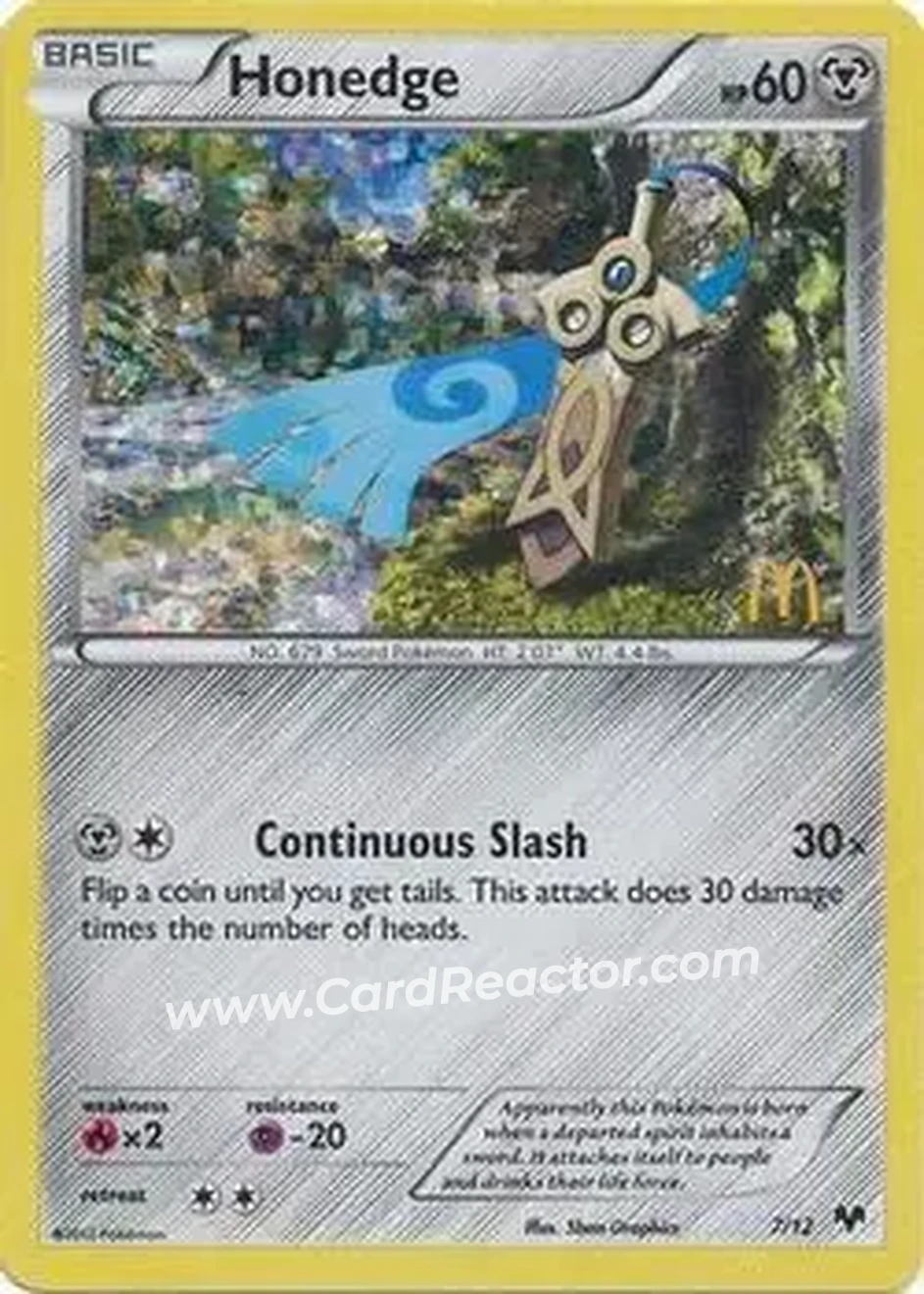 2014 Pokemon McDonald's Collection #7/12 - Honedge - Front