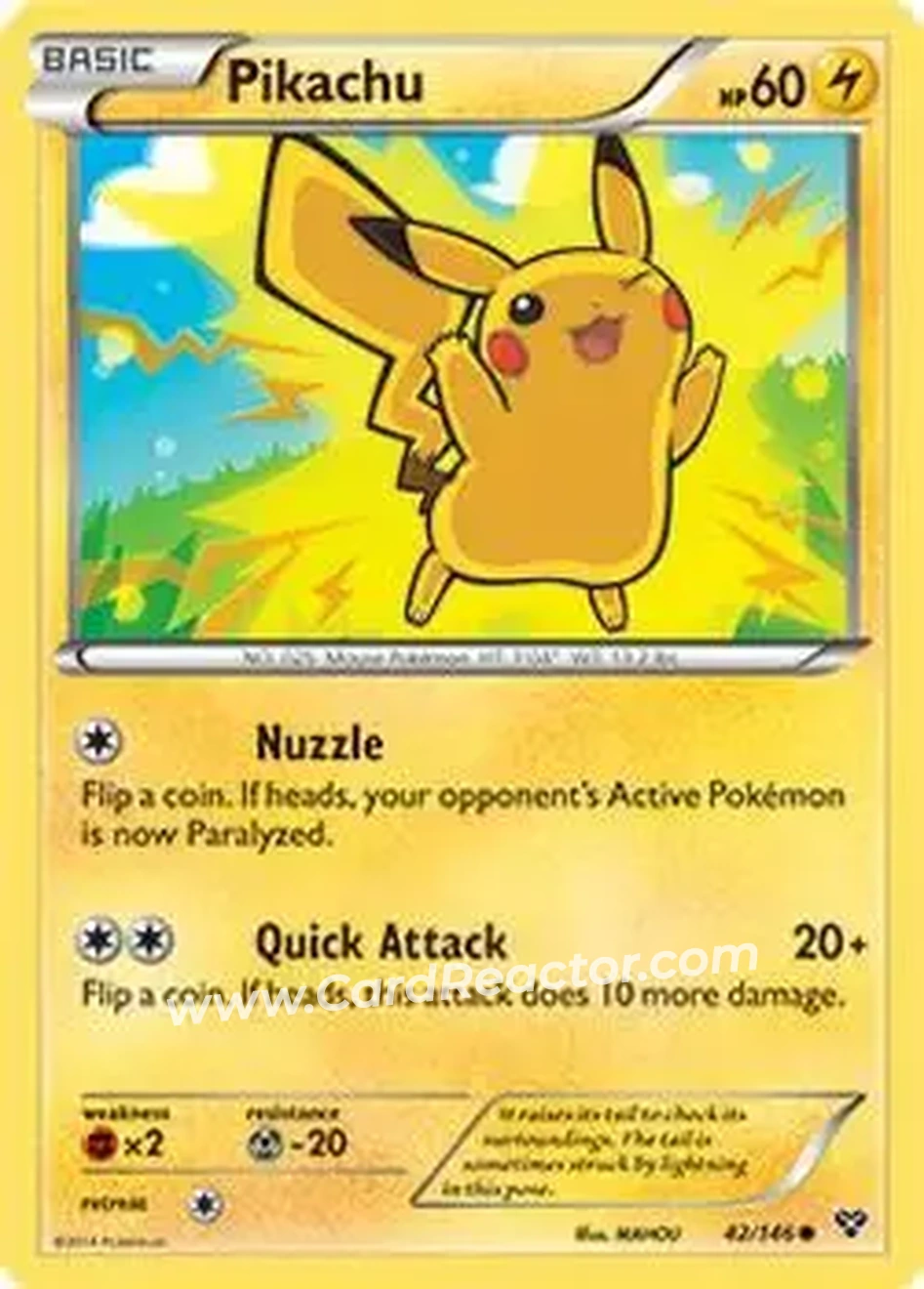 2014 Pokemon XY #42/146 - Pikachu - Front