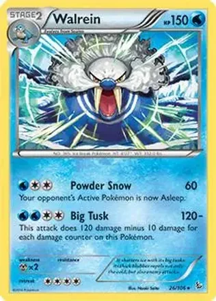 2014 Pokemon XY Flashfire #26/106 - Walrein