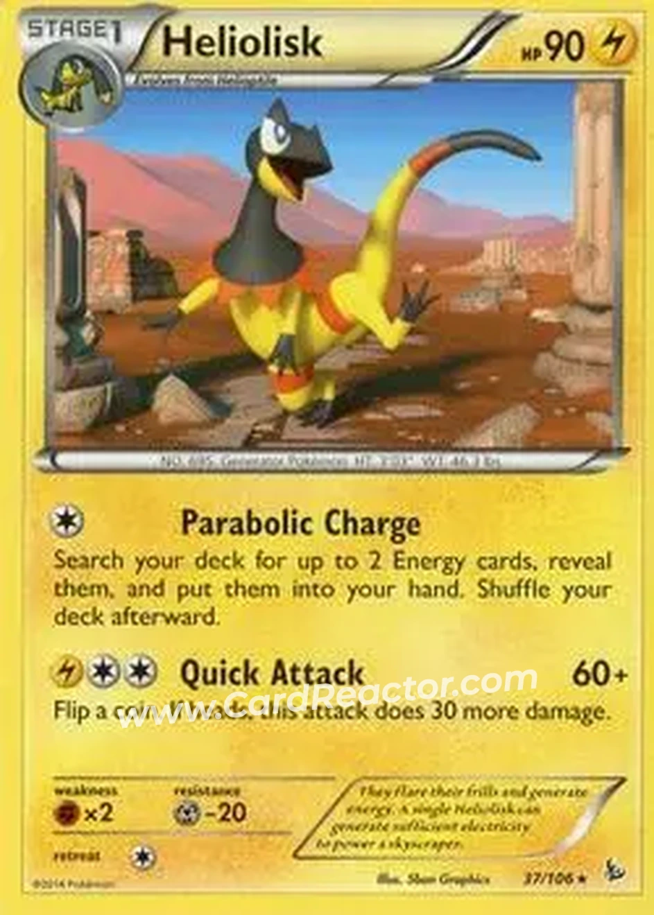 2014 Pokemon XY Flashfire #37/106 - Heliolisk - Front