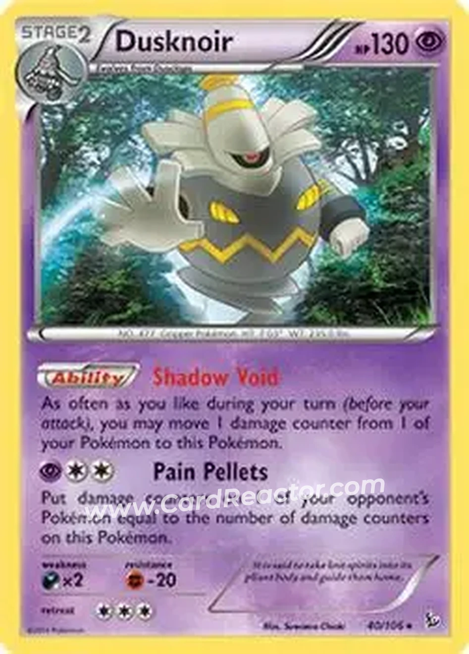 2014 Pokemon XY Flashfire #40/106 - Dusknoir - Front