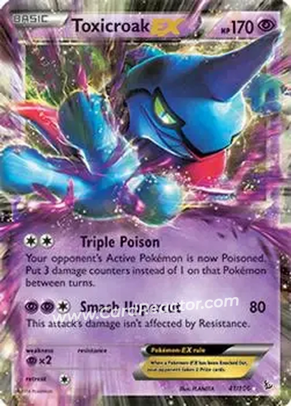 2014 Pokemon XY Flashfire #41/106 - Toxicroak EX - Front