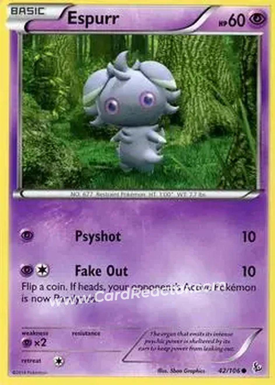 2014 Pokemon XY Flashfire #42/106 - Espurr - Front
