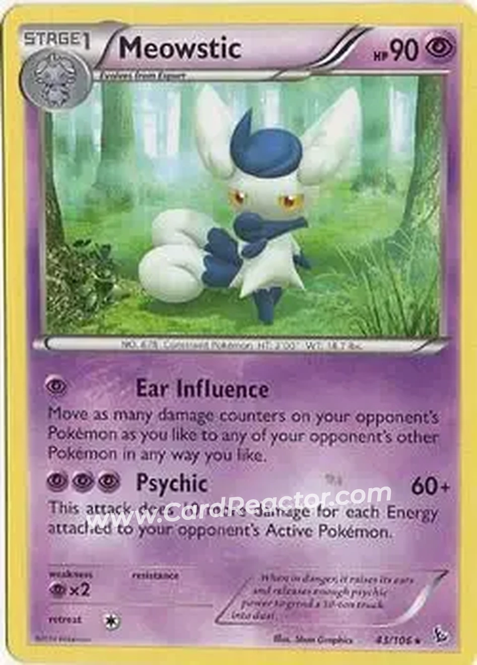 2014 Pokemon XY Flashfire #43/106 - Meowstic - Front