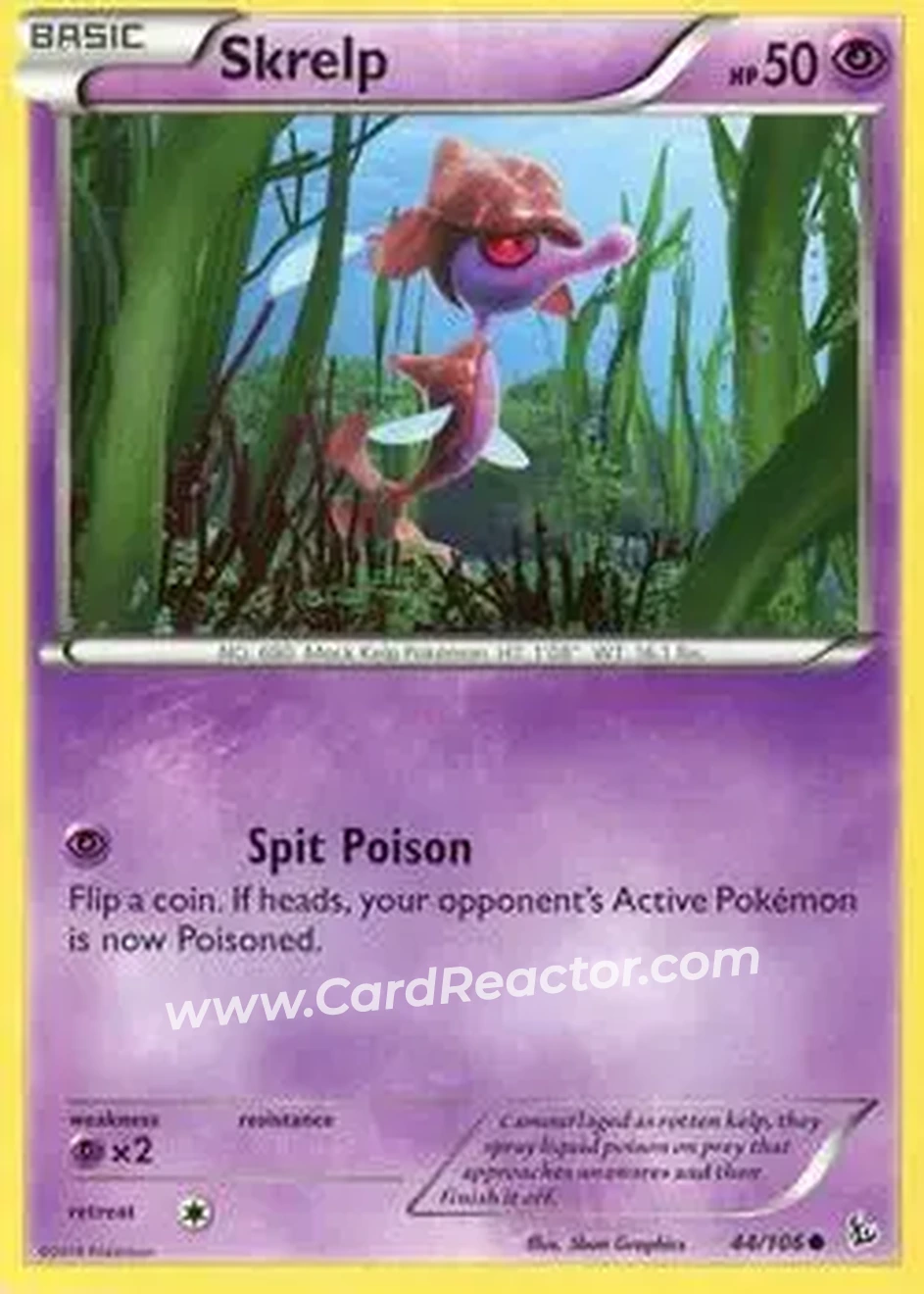 2014 Pokemon XY Flashfire #44/106 - Skrelp - Front