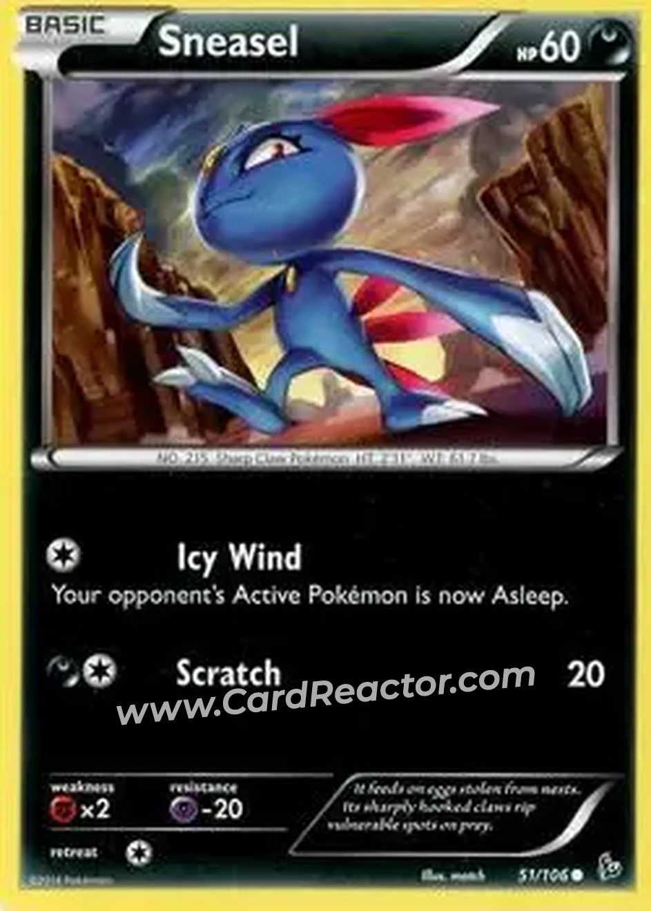 2014 Pokemon XY Flashfire #51/106 - Sneasel - Front
