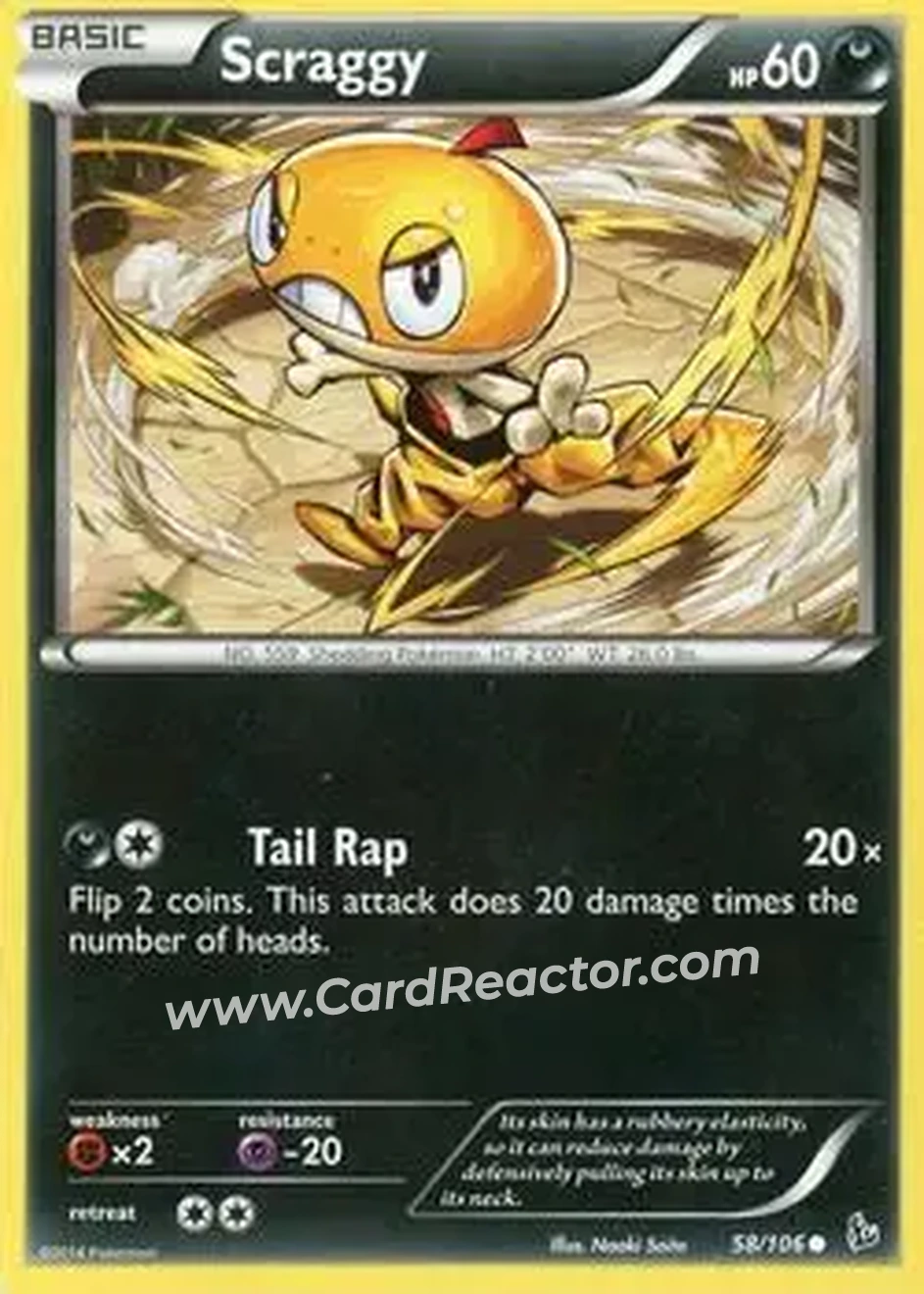 2014 Pokemon XY Flashfire #58/106 - Scraggy - Front