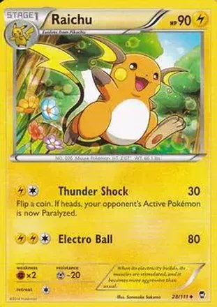 2014 Pokemon XY Furious Fists #28/111 - Raichu