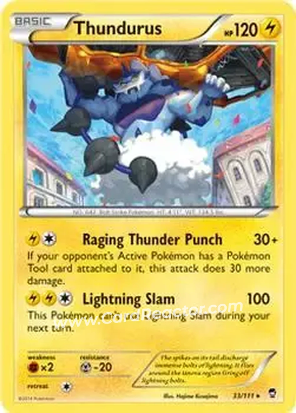2014 Pokemon XY Furious Fists #33/111 - Thundurus - Front
