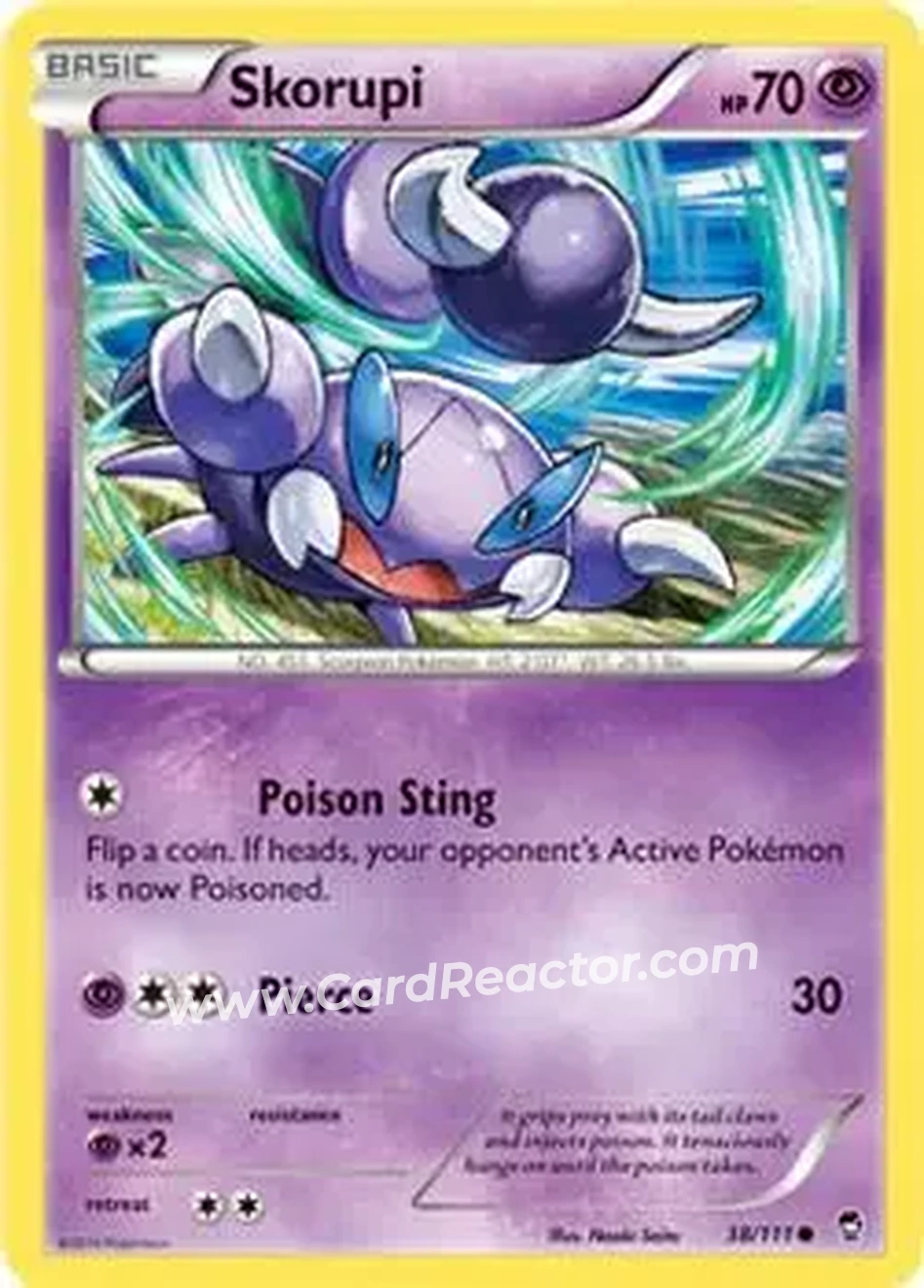 2014 Pokemon XY Furious Fists #38/111 - Skorupi - Front
