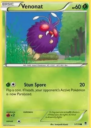 2014 Pokemon XY Phantom Forces #1/119 - Venonat