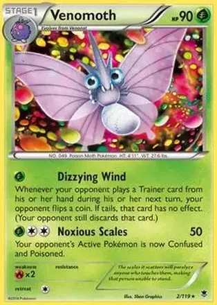 2014 Pokemon XY Phantom Forces #2/119 - Venomoth