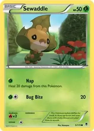 2014 Pokemon XY Phantom Forces #5/119 - Sewaddle