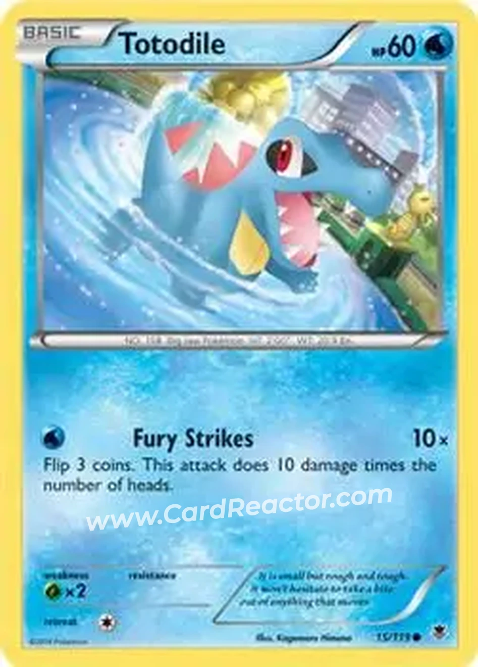 2014 Pokemon XY Phantom Forces #15/119 - Totodile - Front