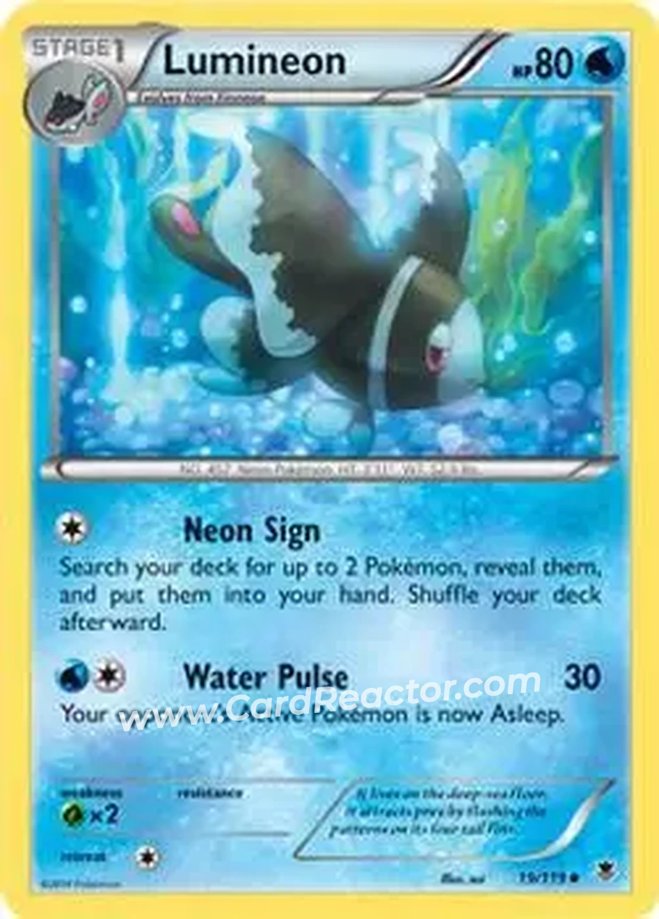 2014 Pokemon XY Phantom Forces #19/119 - Lumineon - Front