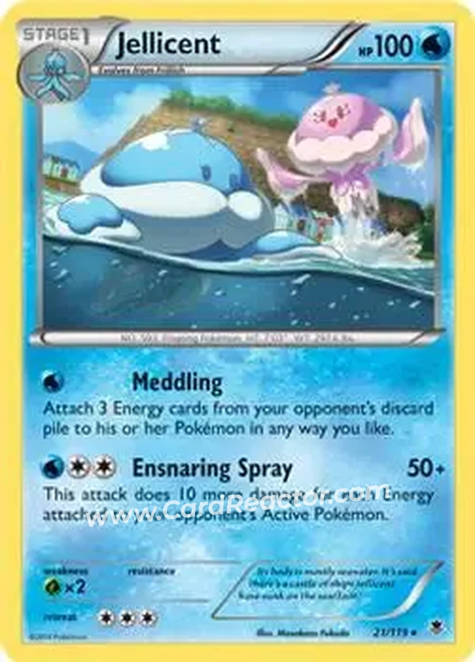2014 Pokemon XY Phantom Forces #21/119 - Jellicent ex - Front