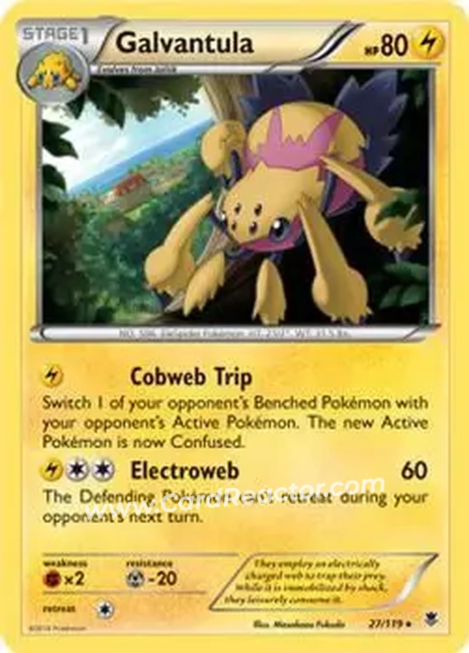 2014 Pokemon XY Phantom Forces #27/119 - Galvantula - Front