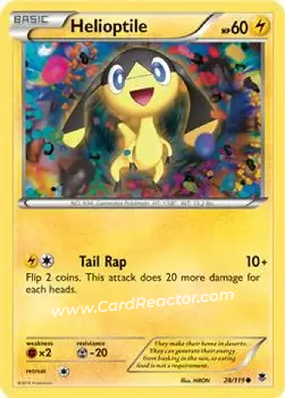2014 Pokemon XY Phantom Forces #28/119 - Helioptile - Front