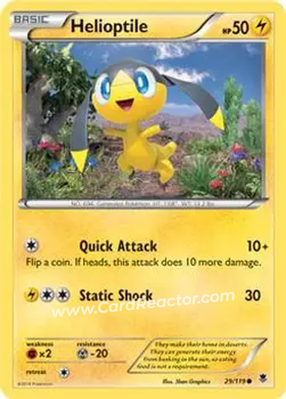 2014 Pokemon XY Phantom Forces #29/119 - Helioptile - Front