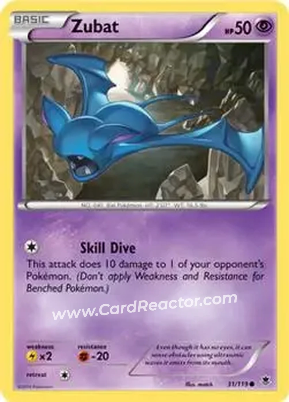 2014 Pokemon XY Phantom Forces #31/119 - Zubat - Front