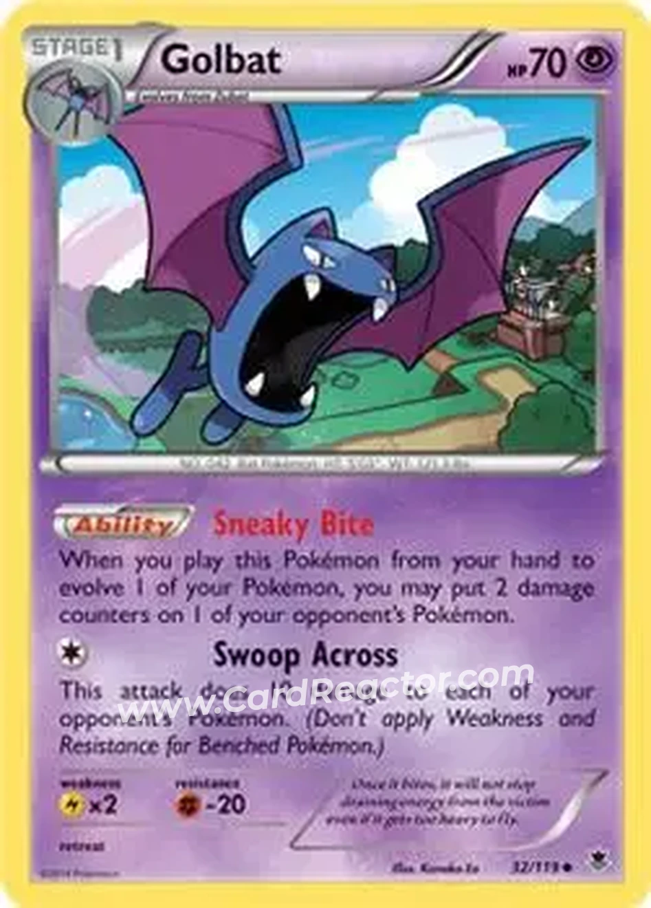 2014 Pokemon XY Phantom Forces #32/119 - Golbat - Front