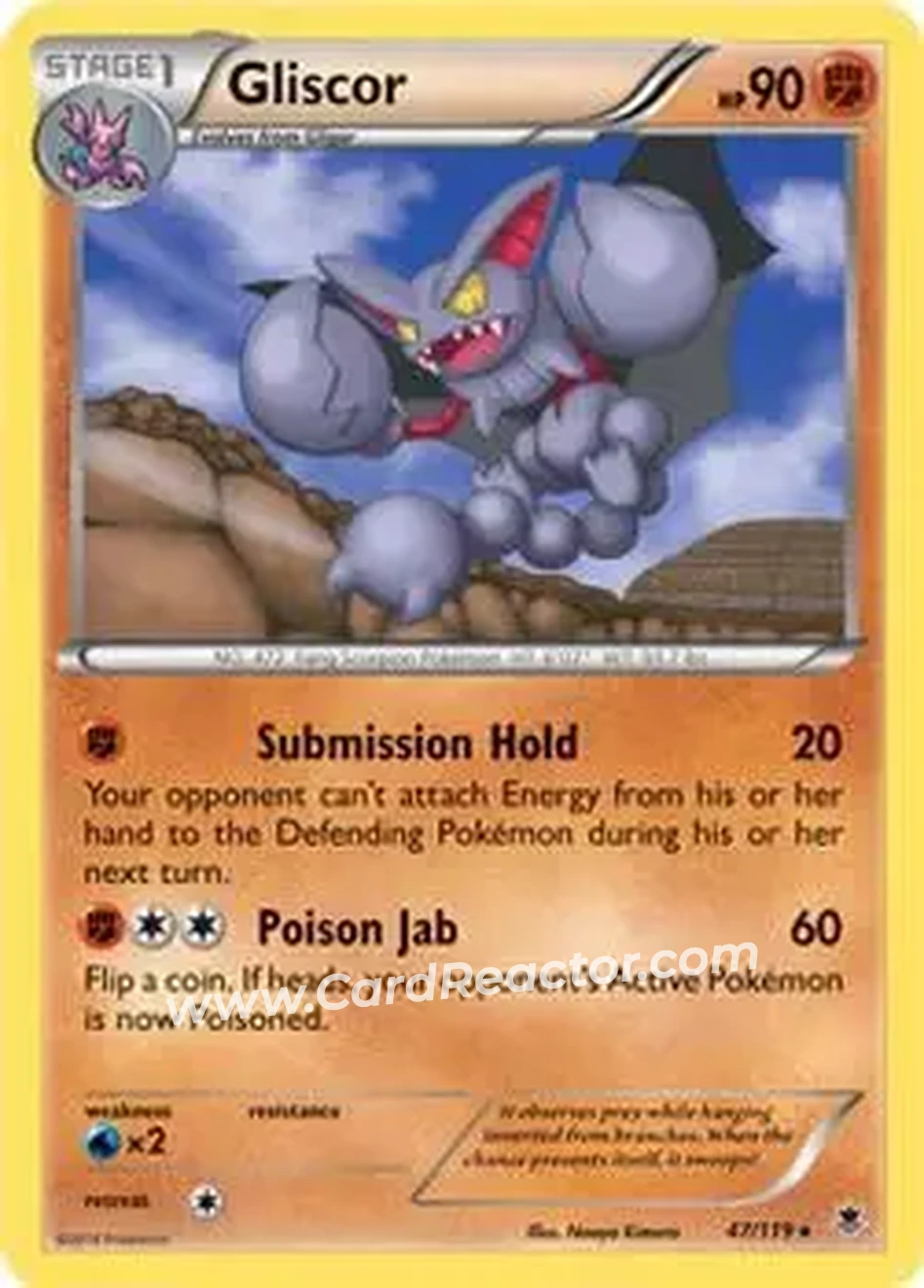 2014 Pokemon XY Phantom Forces #47/119 - Gliscor - Front