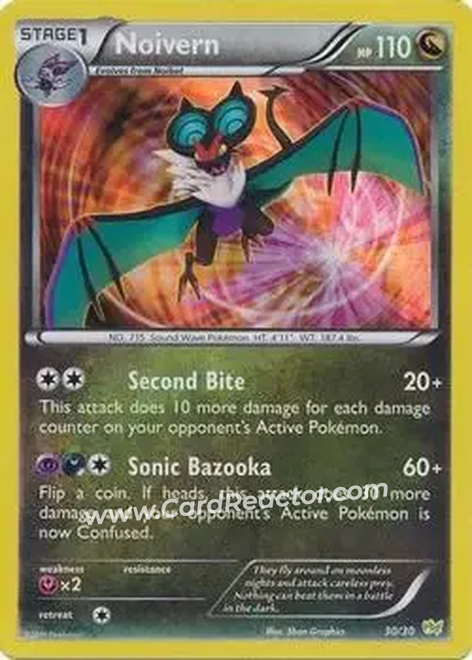 2014 Pokemon XY Trainer Kit Noivern Half Deck #30/30 - Noivern - Front
