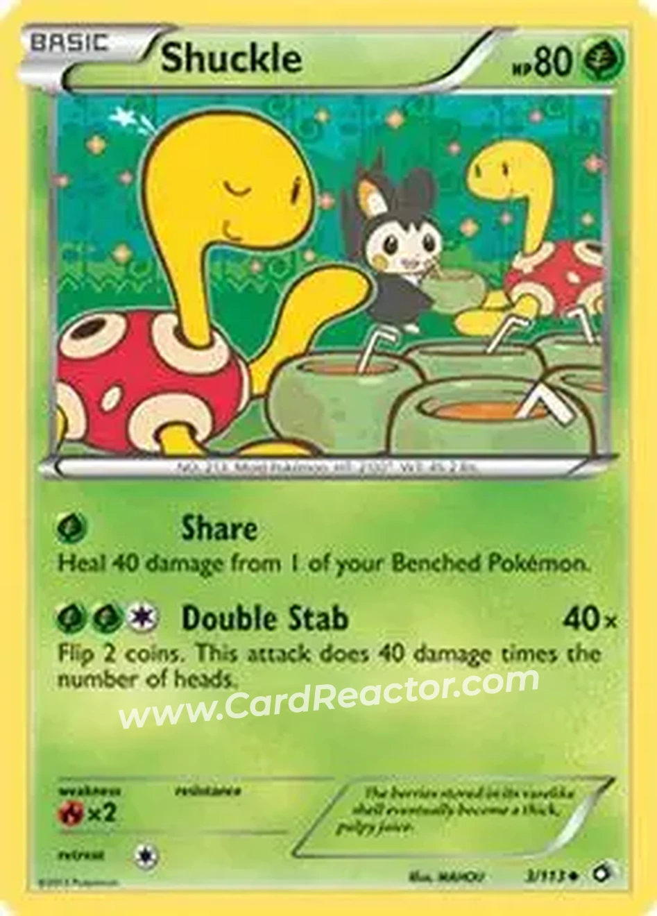2013 Pokemon Black & White Legendary Treasures #3/113 - Shuckle - Front